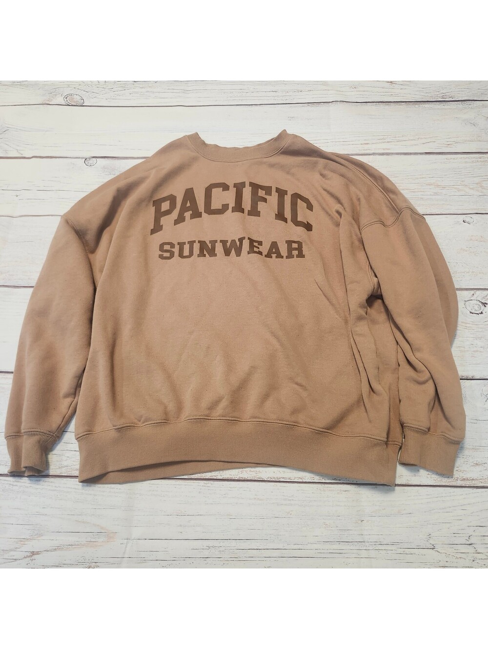 Pacsun Pacific Sunwear Brown Crewneck Sweatshirt Small Oversized